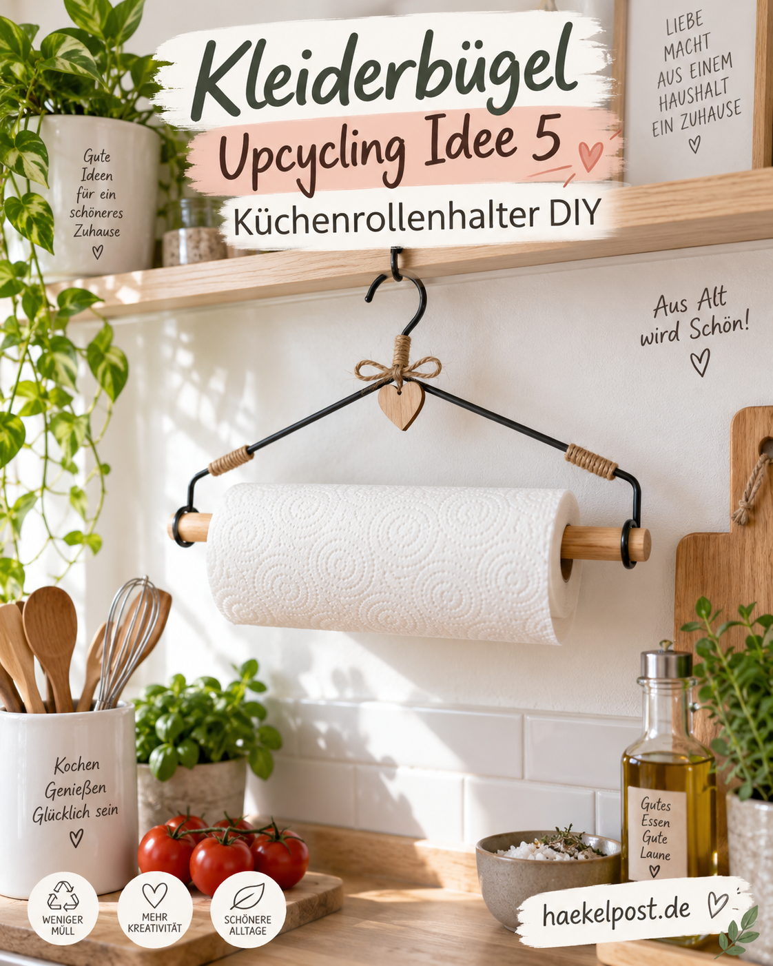 Pflanzenhalter aus altem Kleiderbügel