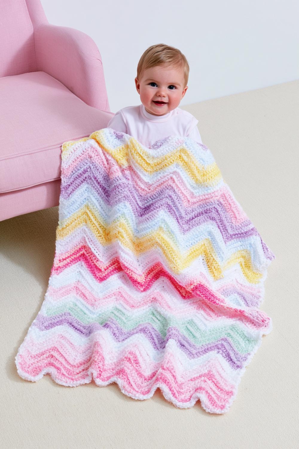 Bunte Zickzack-Muster Kuscheldecke