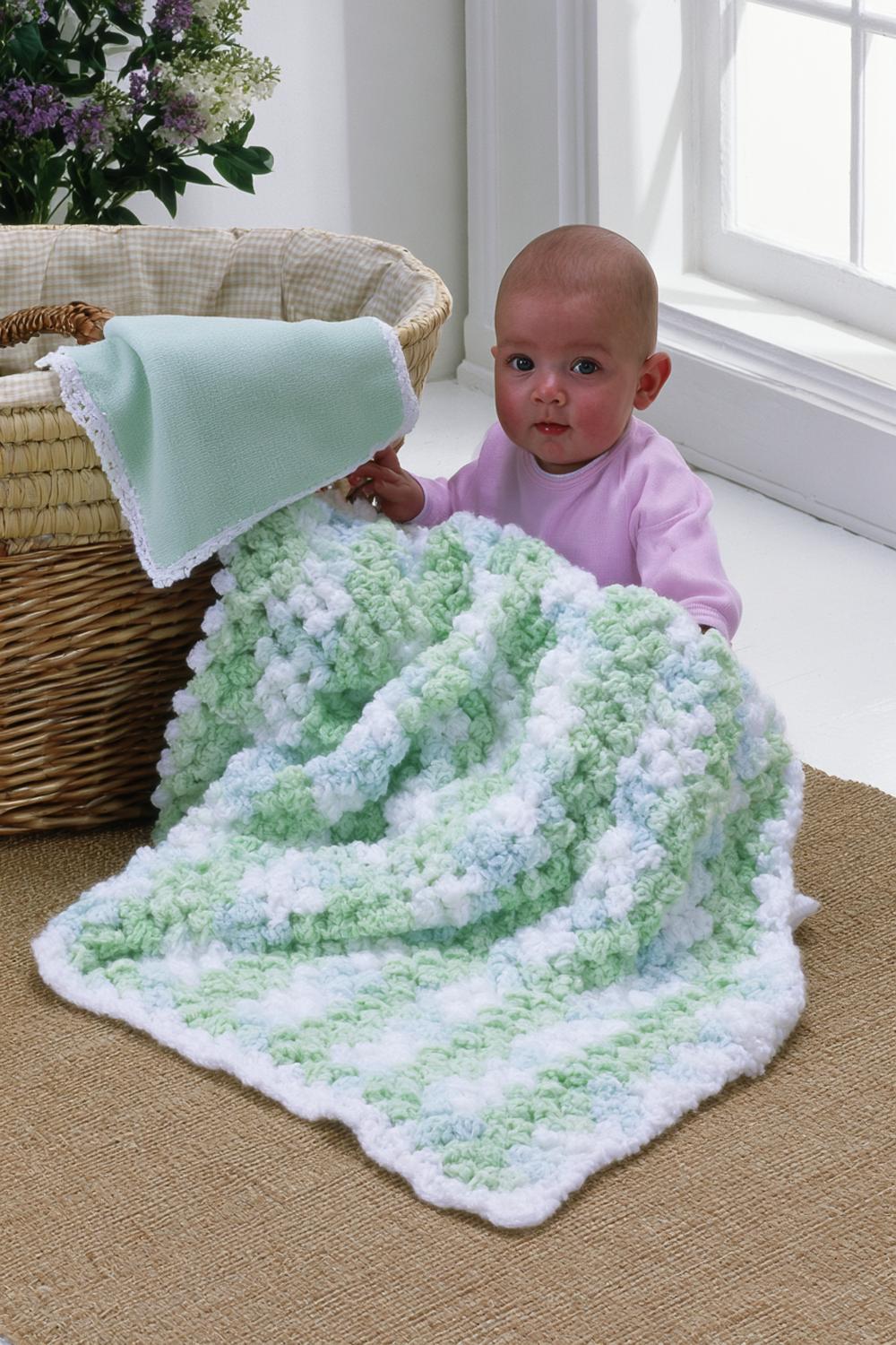 Flauschige Grün-Weiße Kuscheldecke