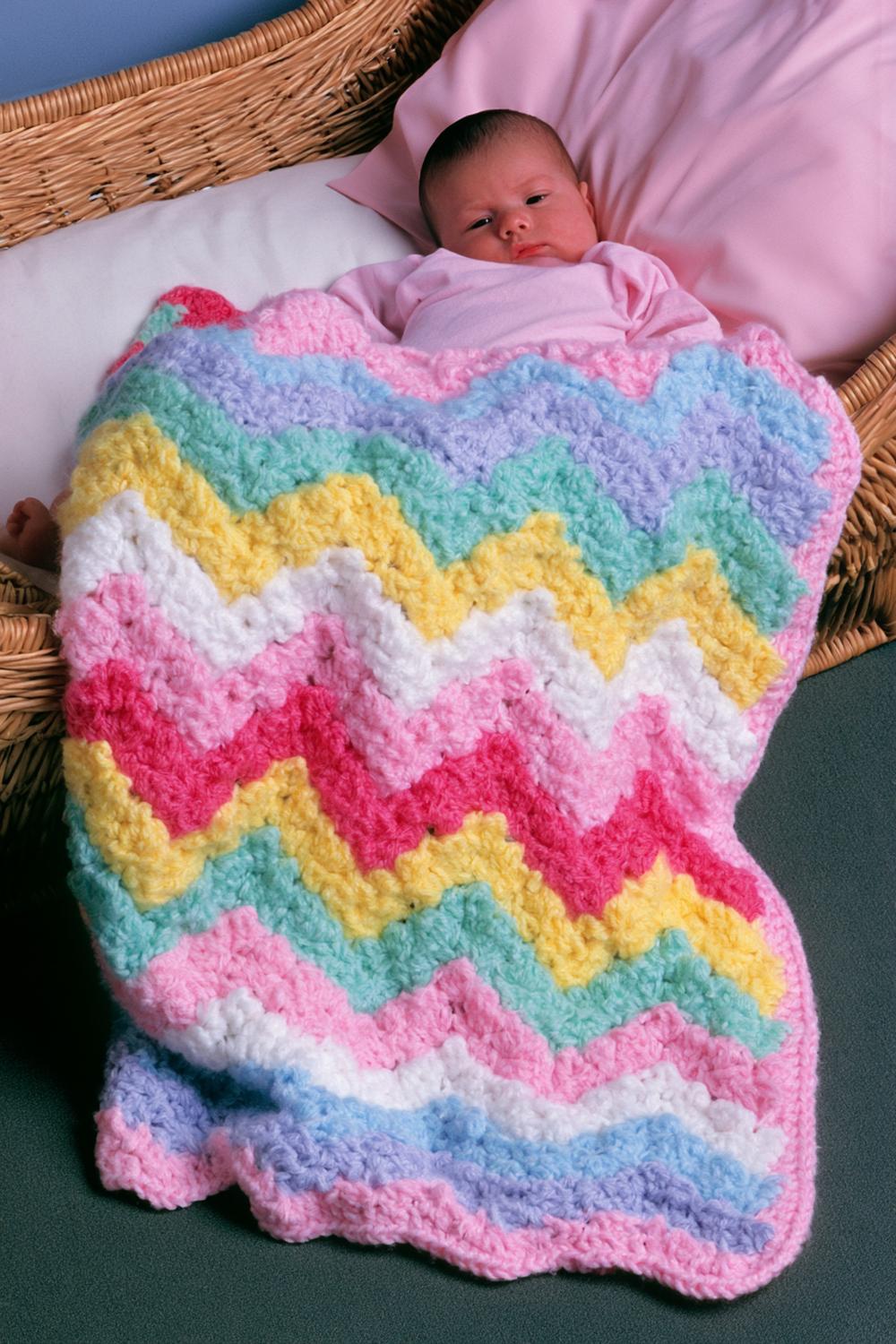 Regenbogen Zickzack Kuscheldecke