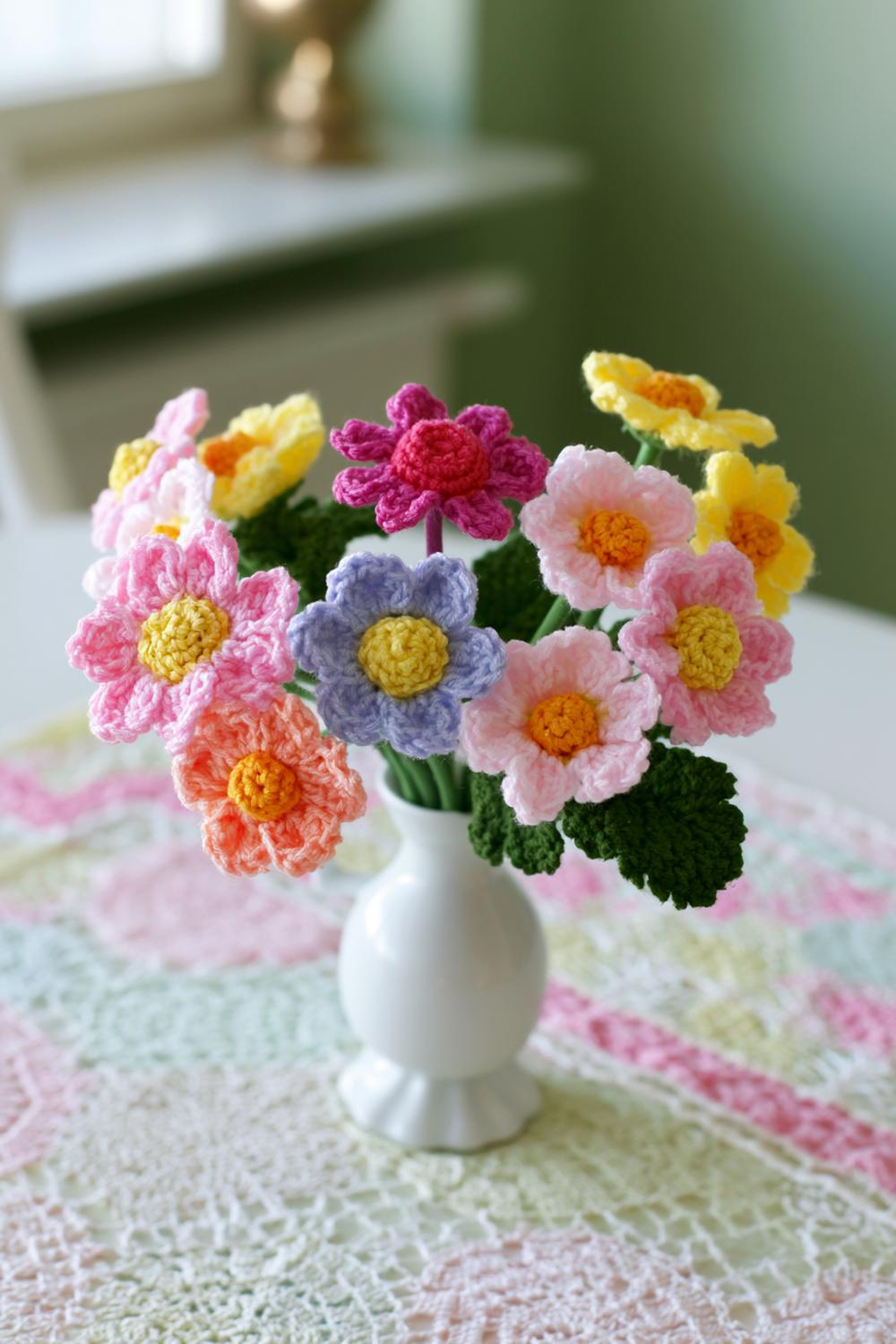 Weiße Vase voller Farben