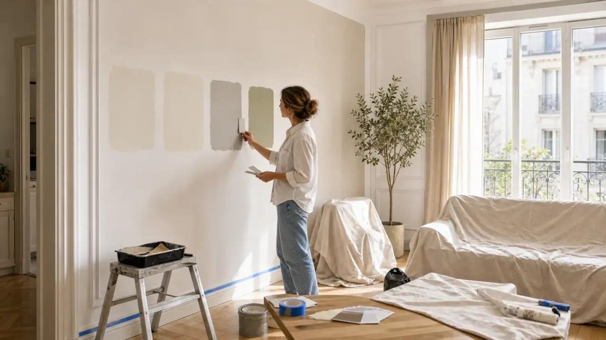 Wandfarbe bei Tageslicht testen