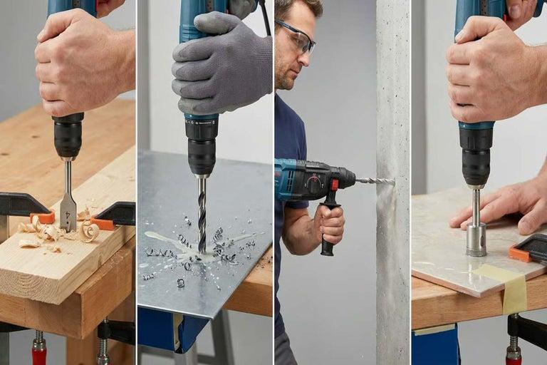 Bohren in Holz Metall und Stein