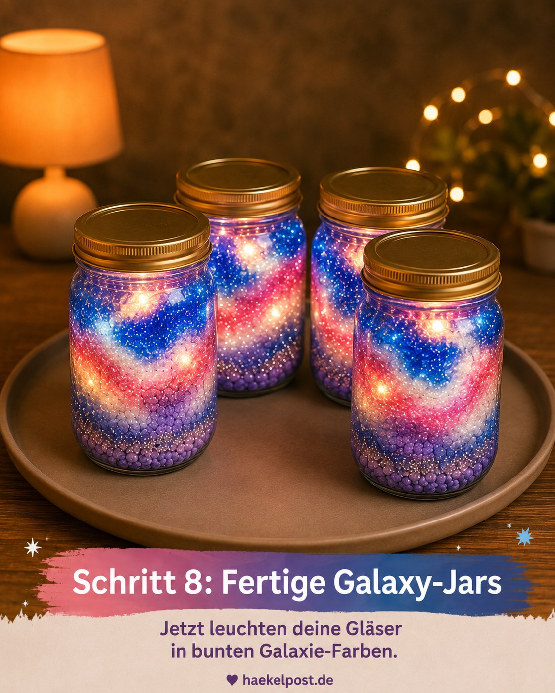 Galaxy Jar Mit Glitzer Basteln - Leuchtende Galaxie Im Glas