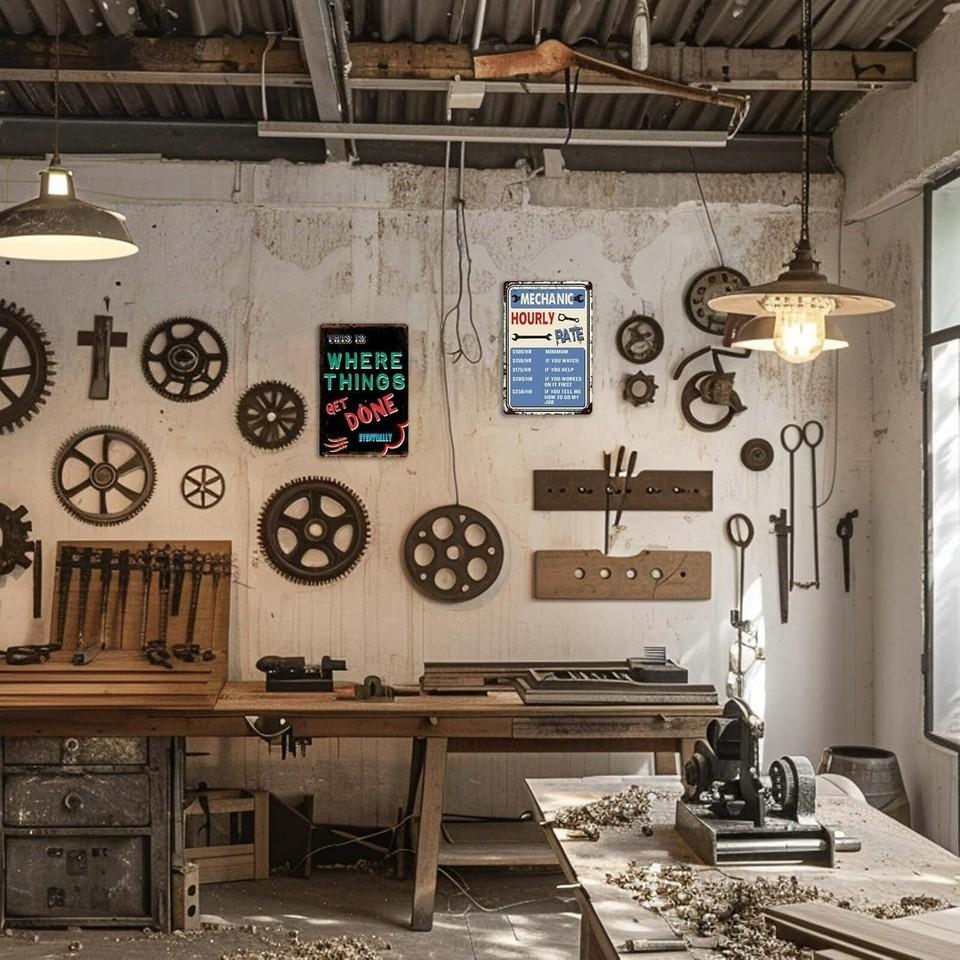 Werkstatt Schilder Wanddeko