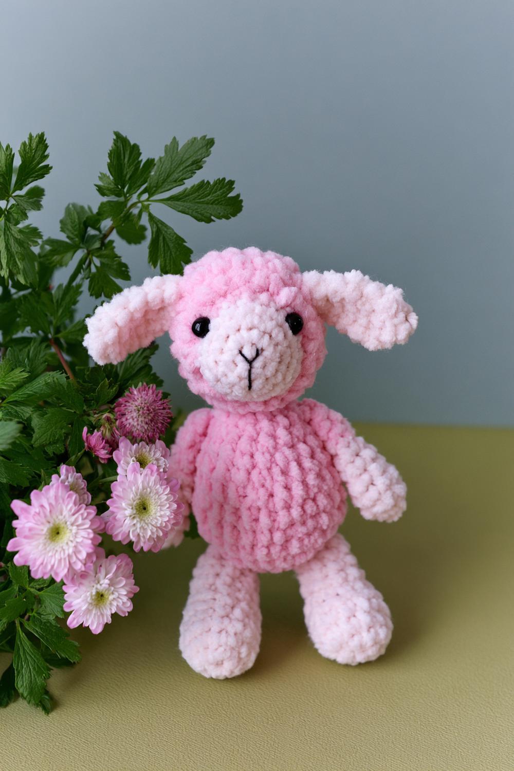 Flauschiges rosa Schäfchen