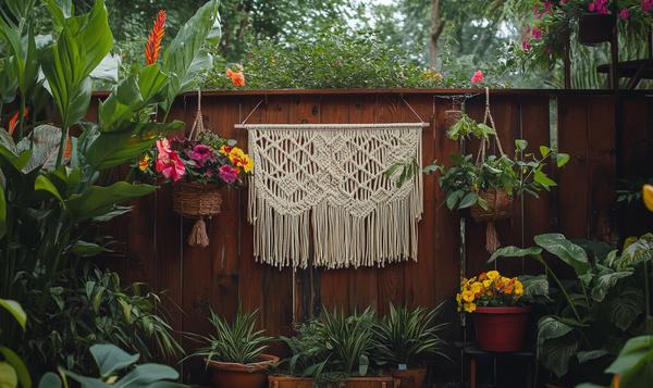 Makramee Wandbehang Außenwand Garten