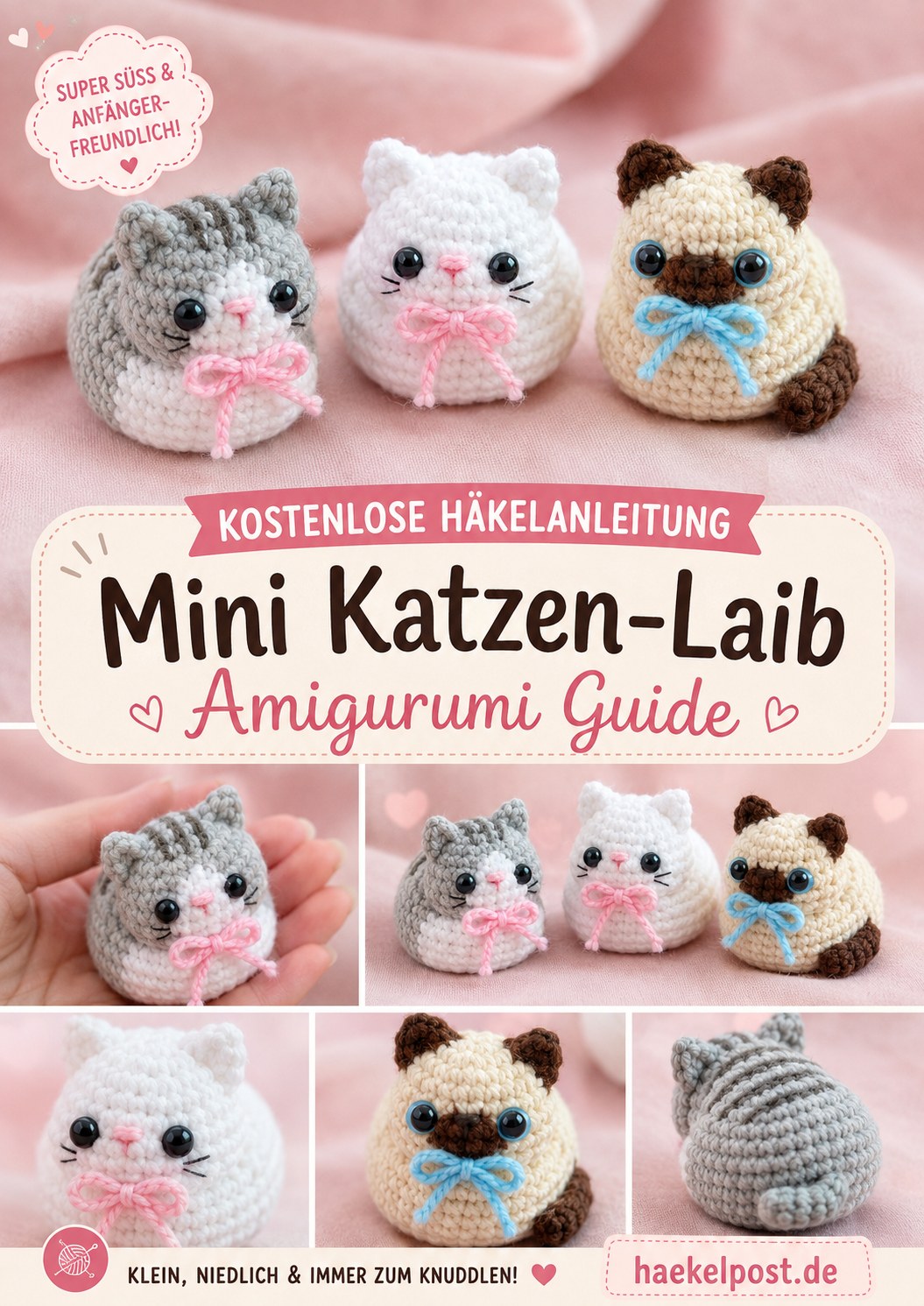 8 Mini Katzen Häkeln - Süße Amigurumi - Ideen Zum
