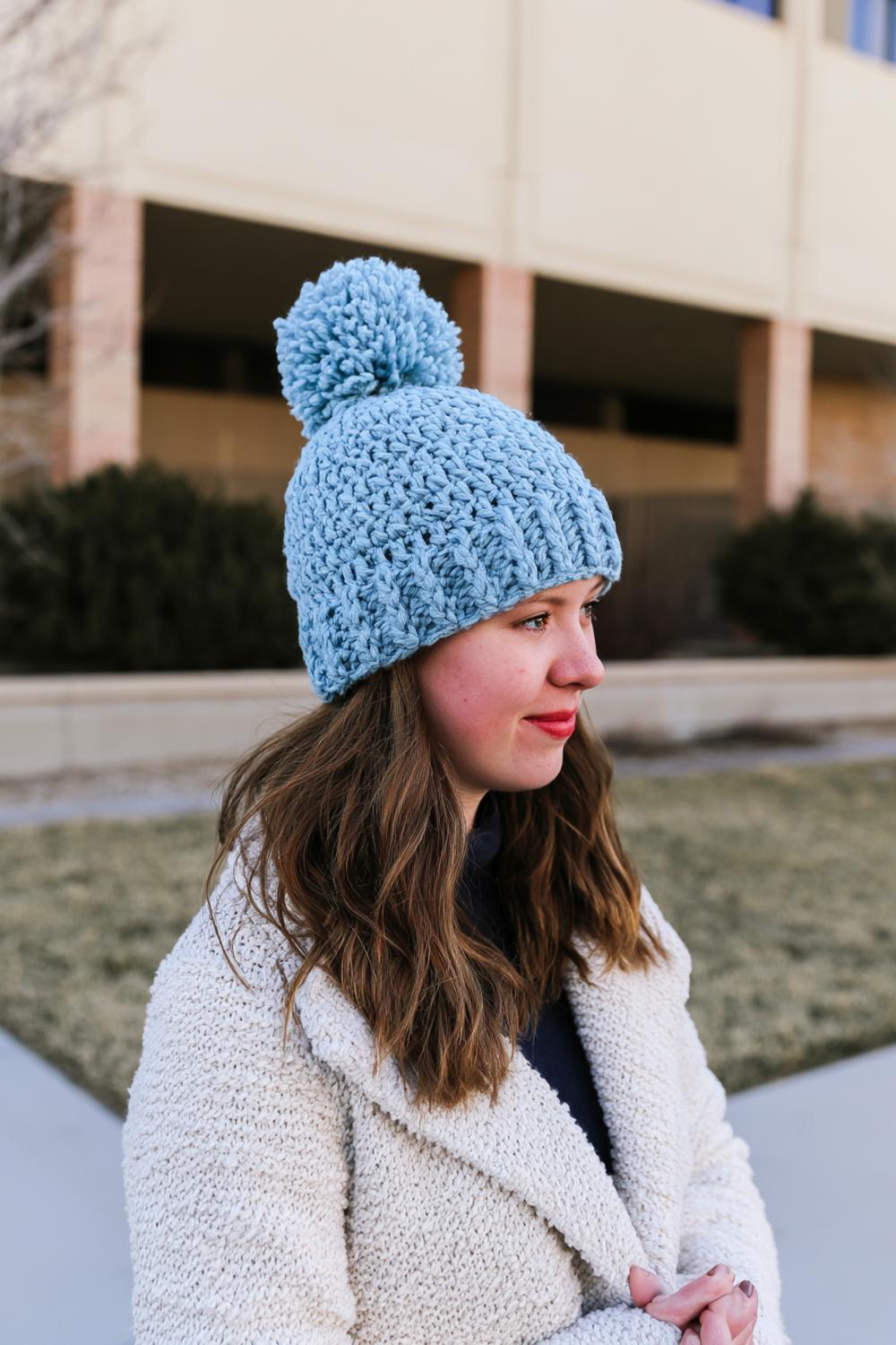 Chunky-Stil in Hellblau