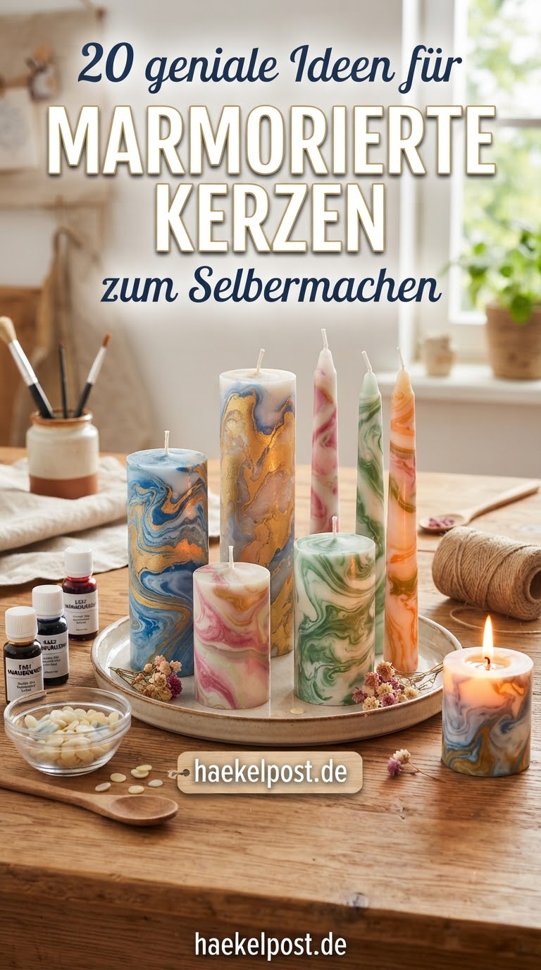 20 geniale Ideen für marmorierte Kerzen zum Selbermachen