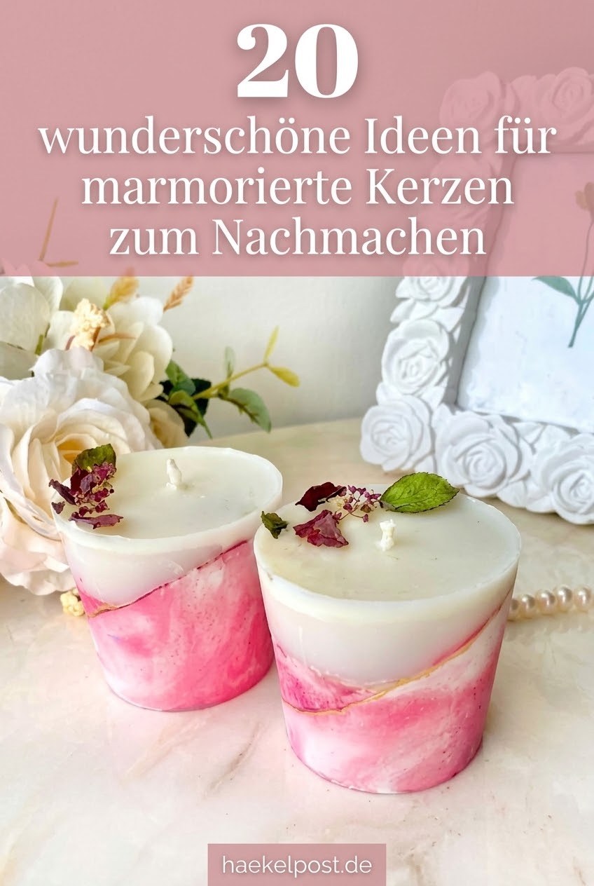 20 wunderschöne Ideen für marmorierte Kerzen zum Nachmachen