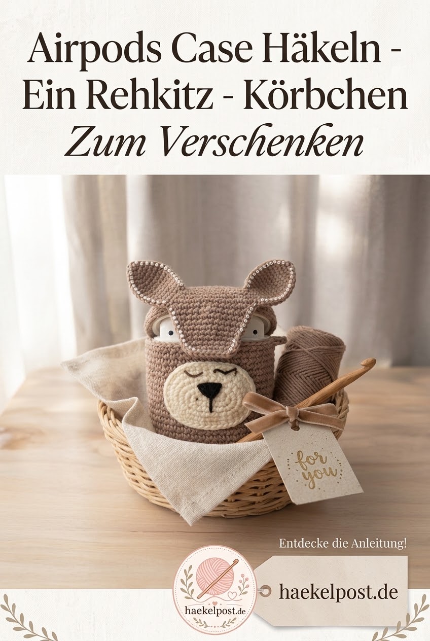 Airpods Case Häkeln - Ein Rehkitz - Körbchen Zum Verschenken