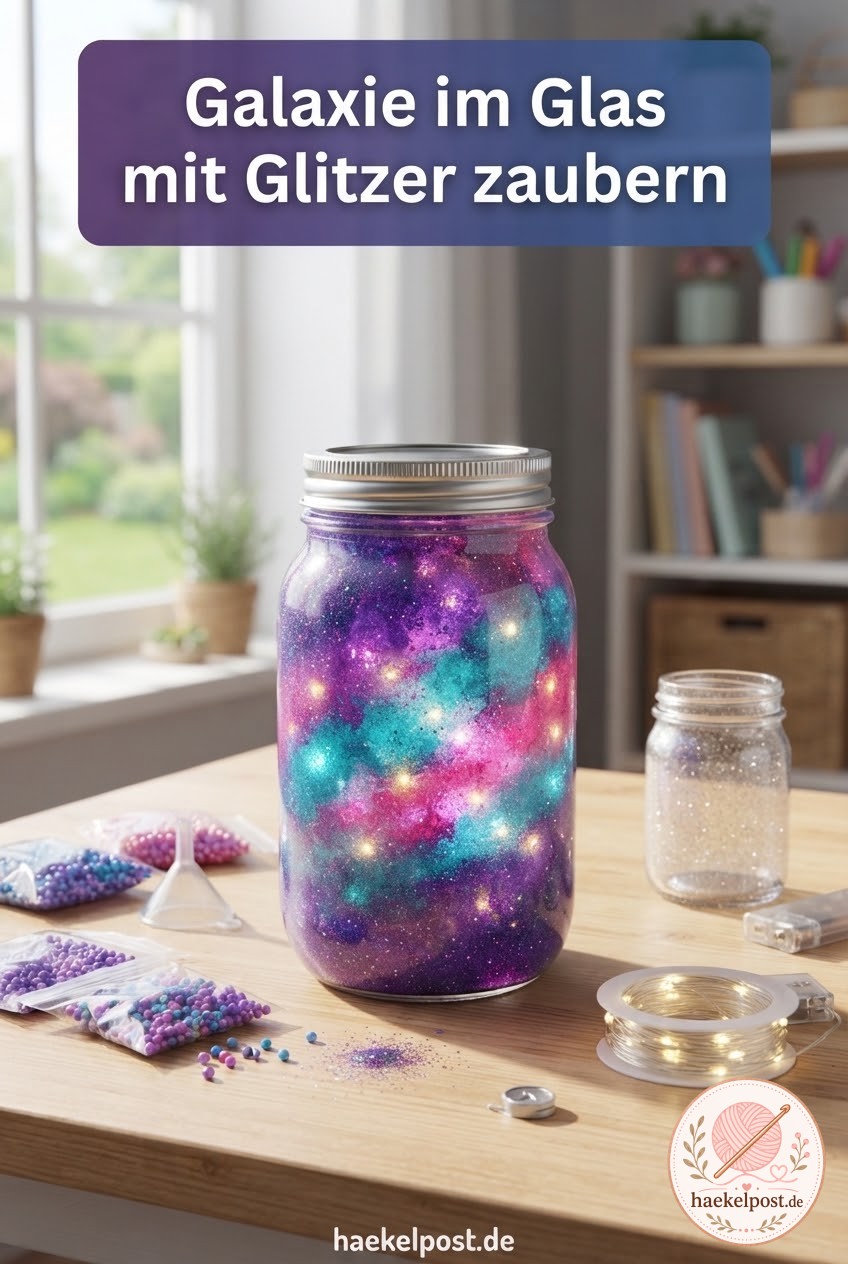 Galaxie im Glas mit Glitzer zaubern