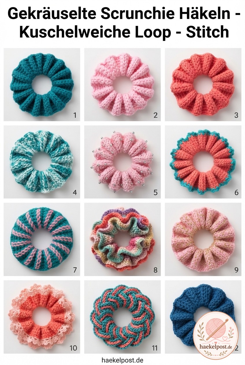 Gekräuselte Scrunchie Häkeln - Kuschelweiche Loop - Stitch
