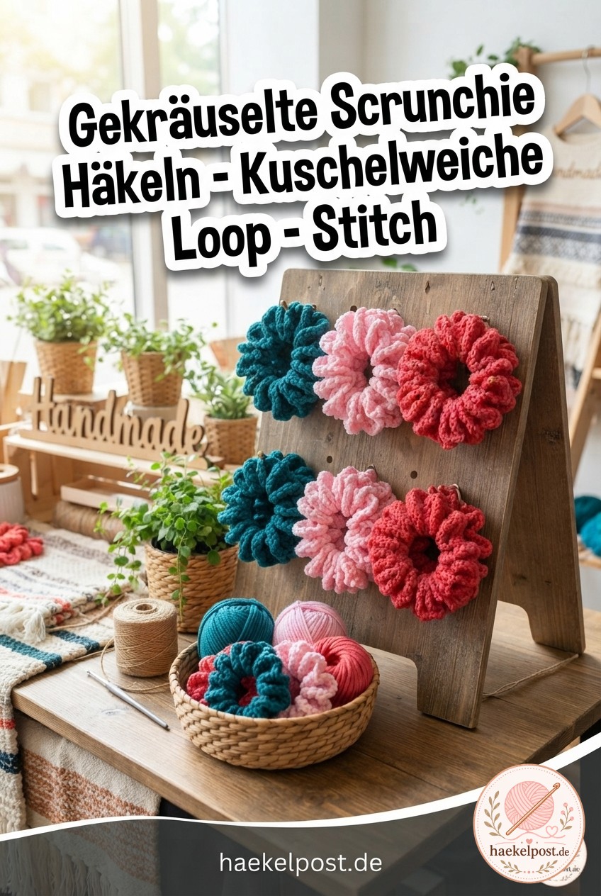Gekräuselte Scrunchie Häkeln - Kuschelweiche Loop - Stitch