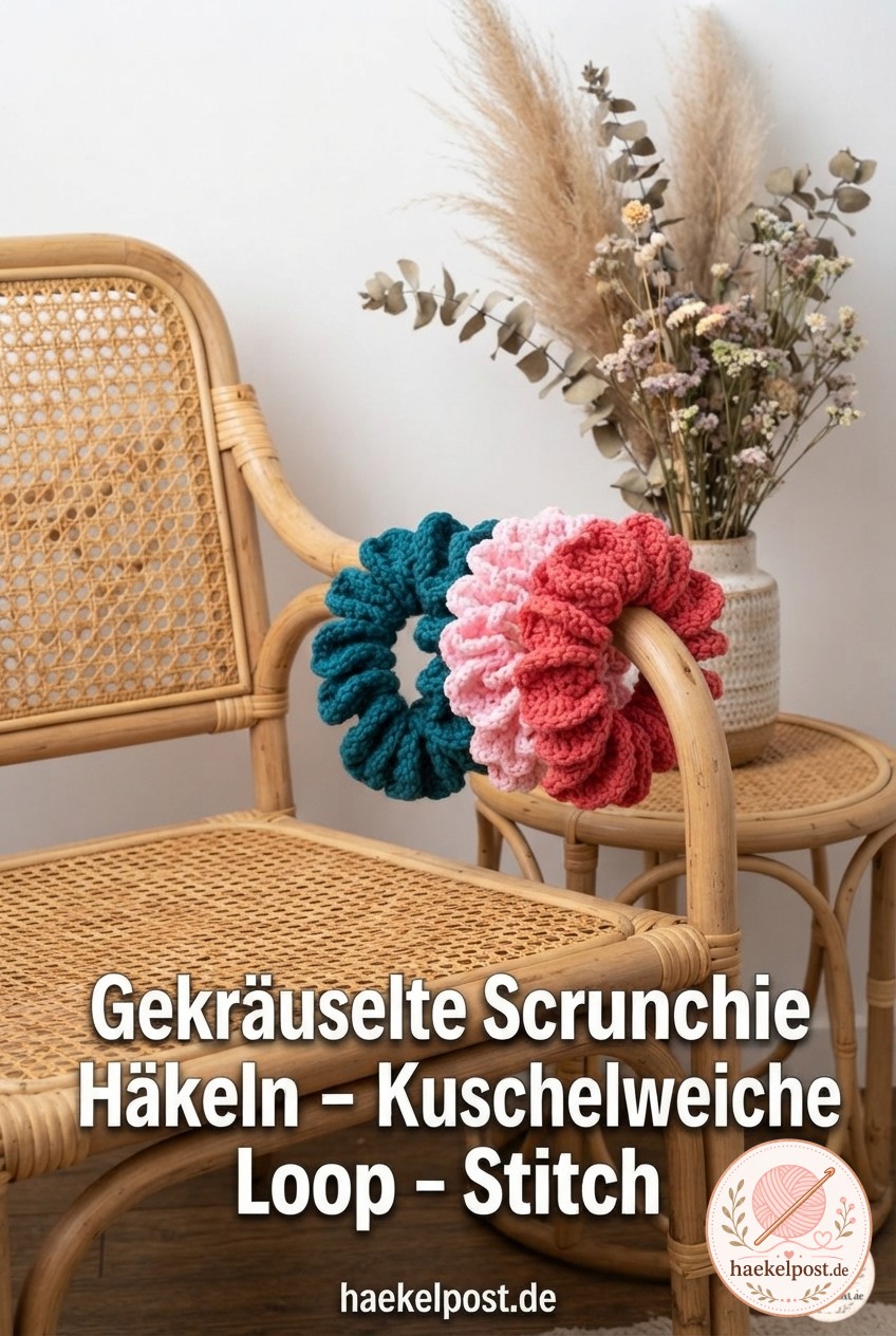 Gekräuselte Scrunchie Häkeln - Kuschelweiche Loop - Stitch