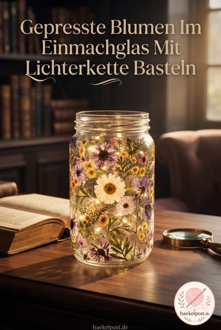 Gepresste Blumen Im Einmachglas Mit Lichterkette Basteln