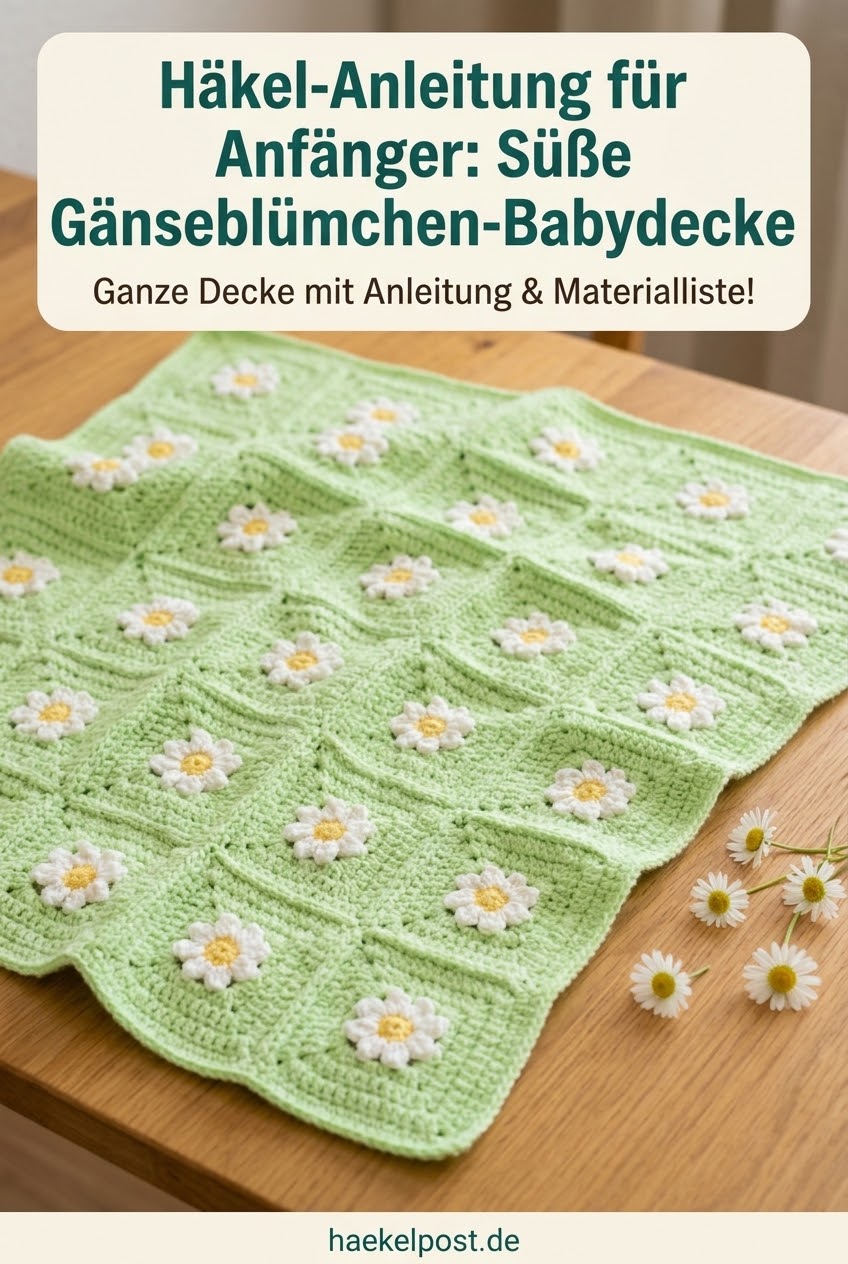 Häkel-Anleitung für Anfänger: Süße Gänseblümchen-Babydecke