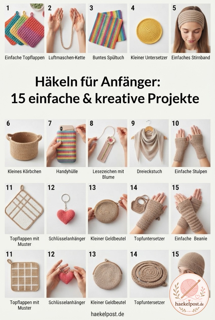 Häkeln für Anfänger: 15 einfache & kreative Projekte