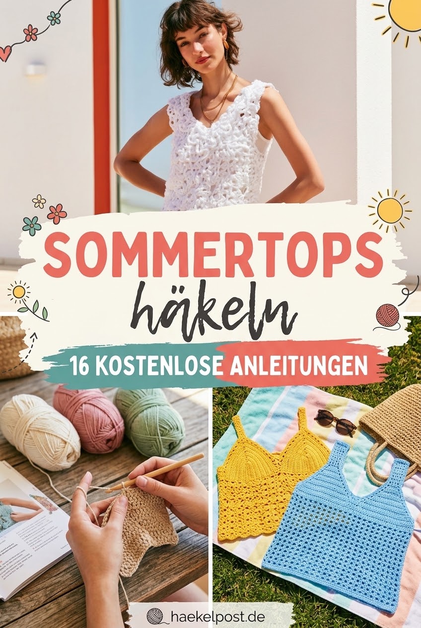Sommertops häkeln: 16 kostenlose Anleitungen