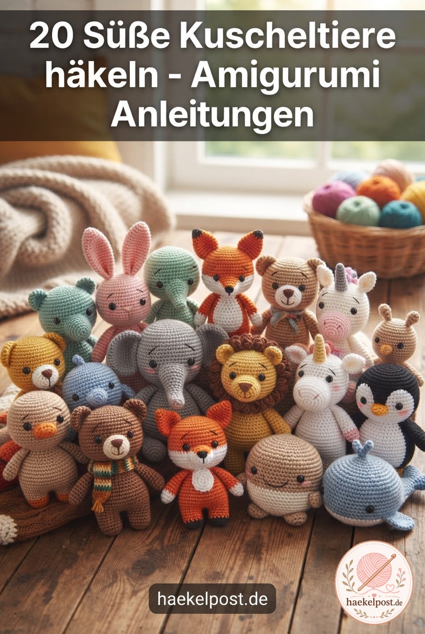 20 Süße Kuscheltiere häkeln - Amigurumi Anleitungen