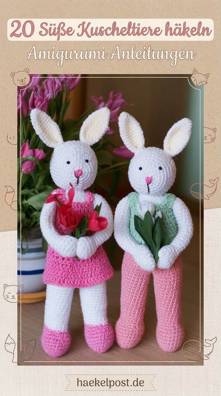 20 Süße Kuscheltiere häkeln - Amigurumi Anleitungen