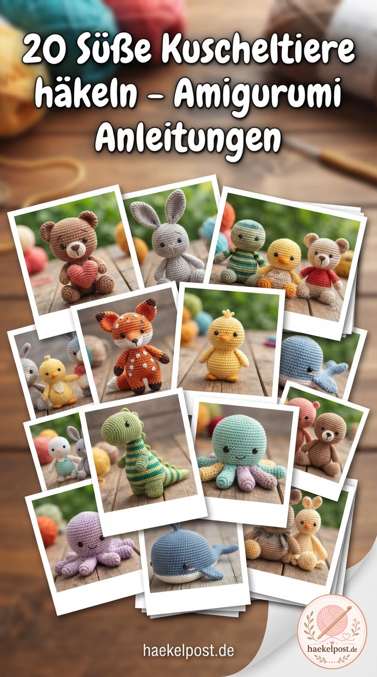 20 Süße Kuscheltiere häkeln - Amigurumi Anleitungen
