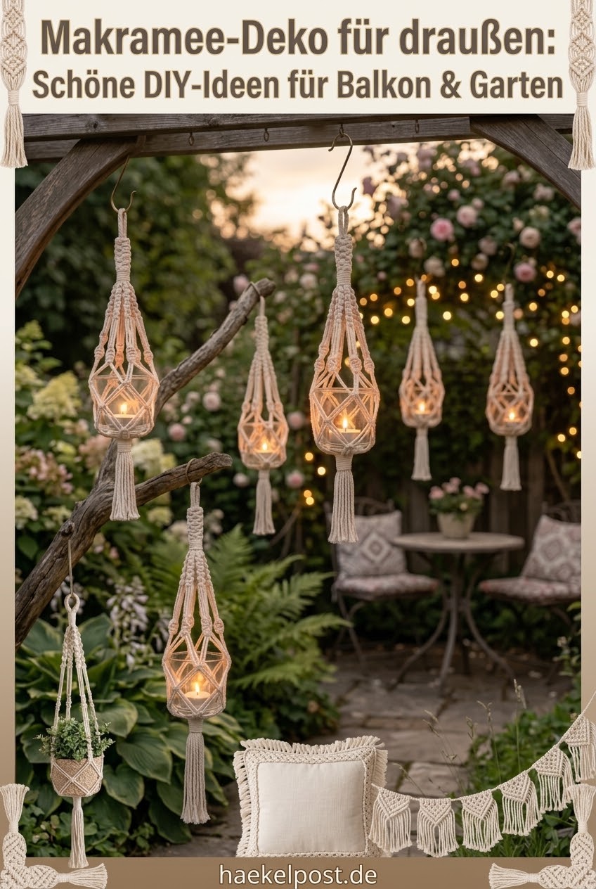 Makramee-Deko für draußen: Schöne DIY-Ideen für Balkon & Garten