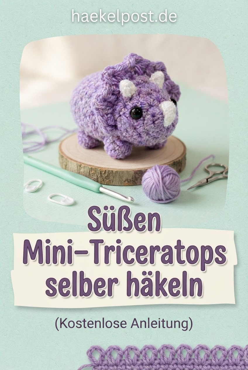 Süßen Mini-Triceratops selber häkeln
