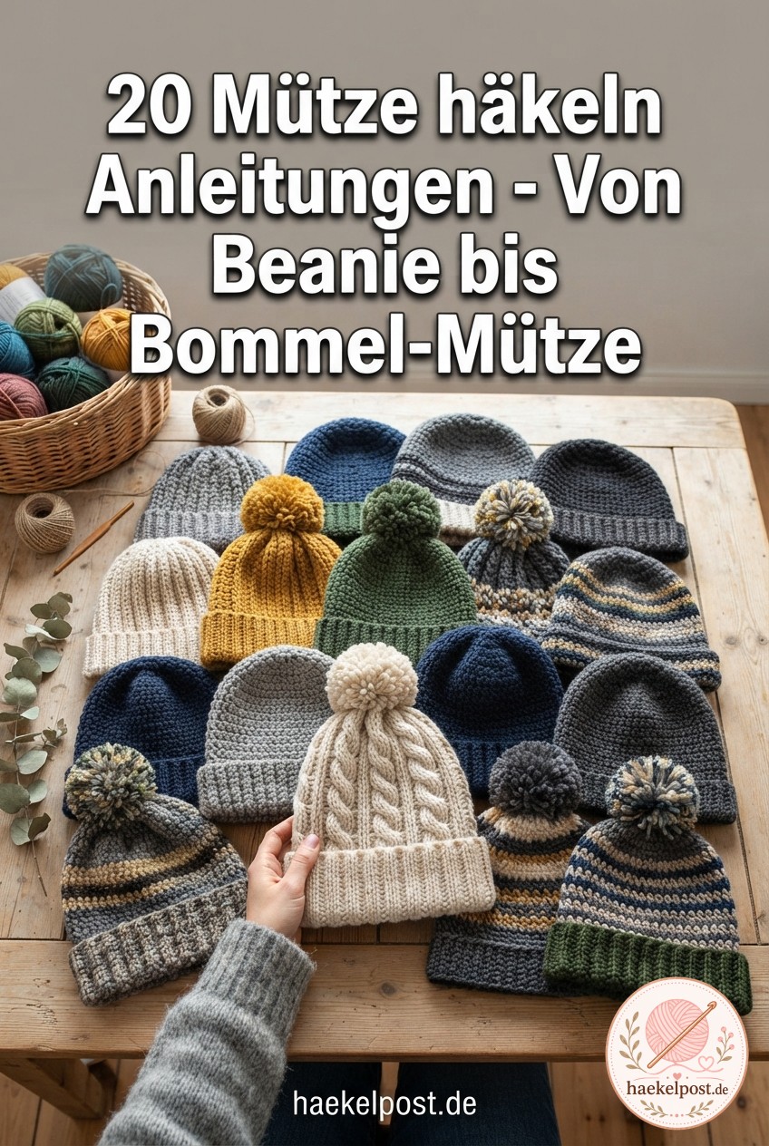 20 Mütze häkeln Anleitungen - Von Beanie bis Bommel-Mütze