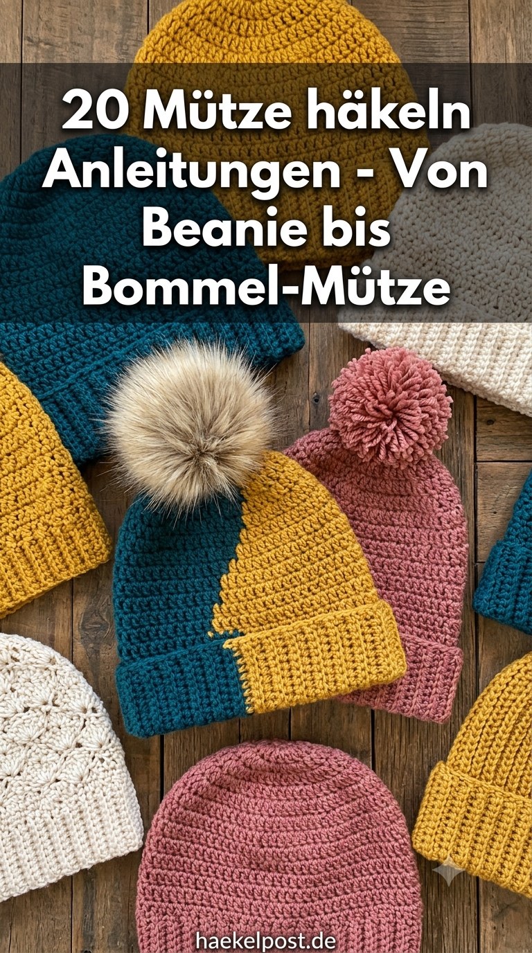 20 Mütze häkeln Anleitungen - Von Beanie bis Bommel-Mütze