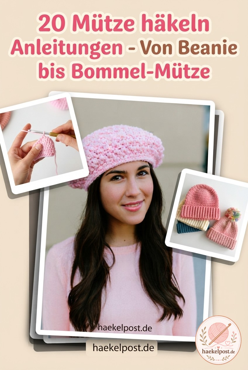 20 Mütze häkeln Anleitungen - Von Beanie bis Bommel-Mütze