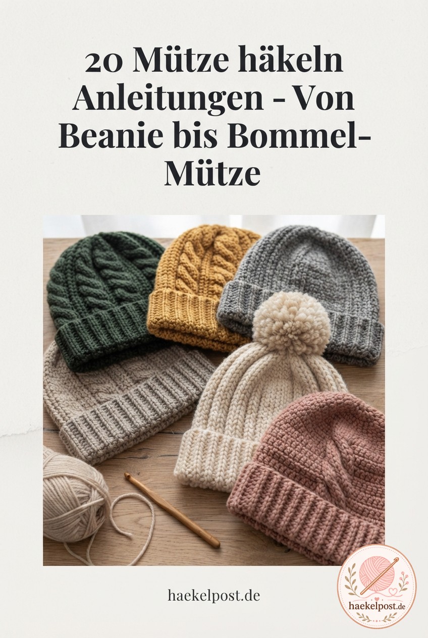 20 Mütze häkeln Anleitungen - Von Beanie bis Bommel-Mütze