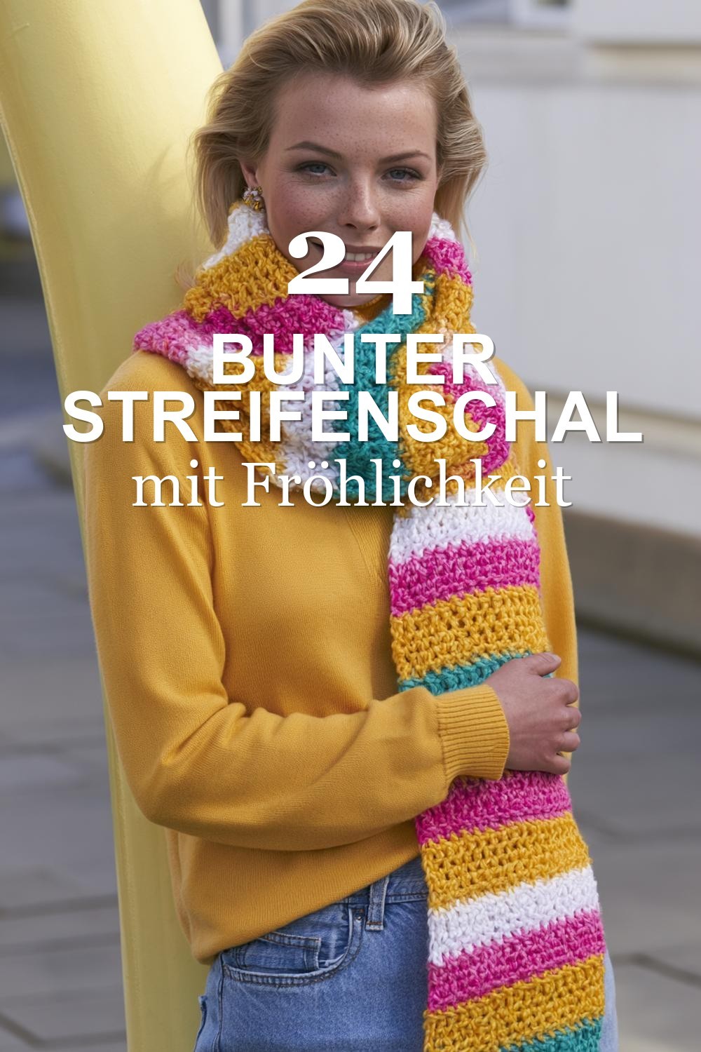 Bunter Streifenschal mit Fröhlichkeit