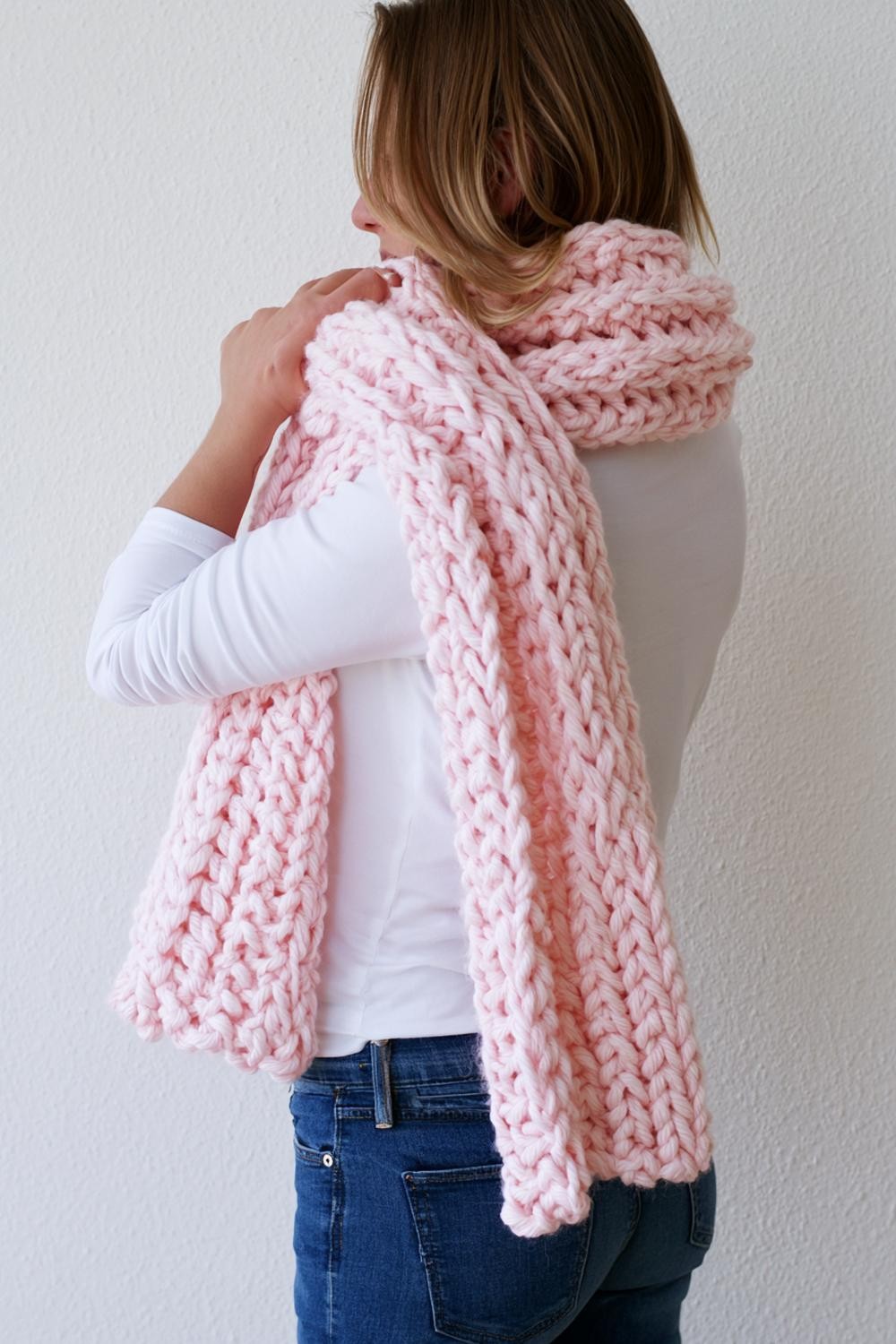 Kuscheliger Oversized-Schal in Rosa