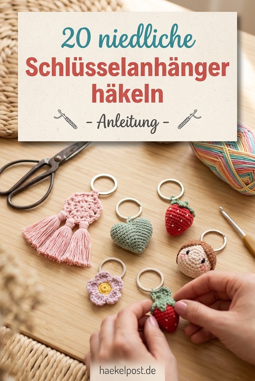 20 niedliche Schlüsselanhänger häkeln - Anleitung