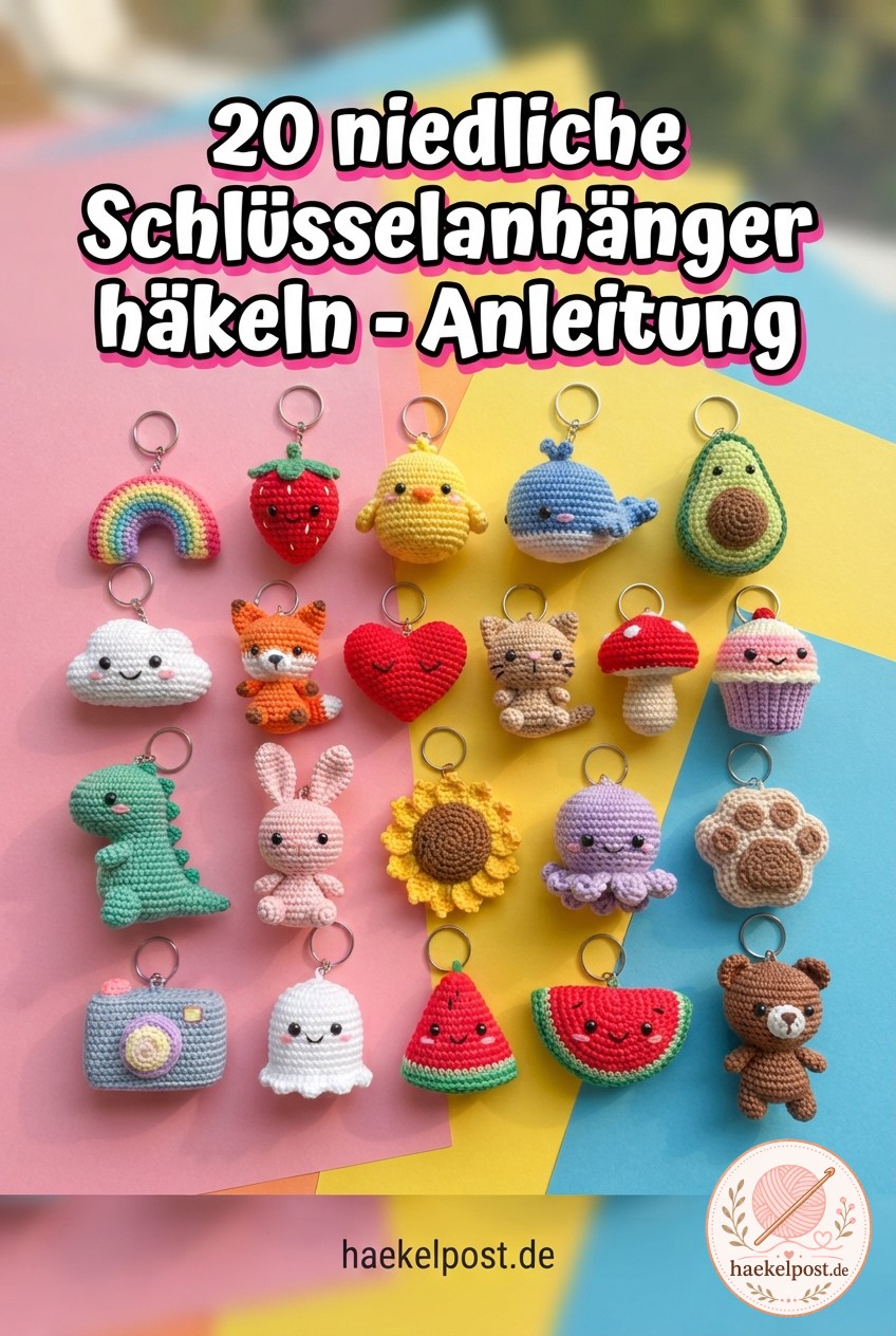 20 niedliche Schlüsselanhänger häkeln - Anleitung
