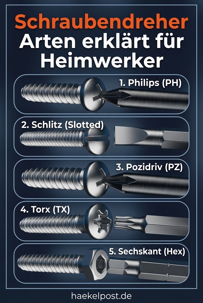 Schraubendreher Arten erklärt für Heimwerker