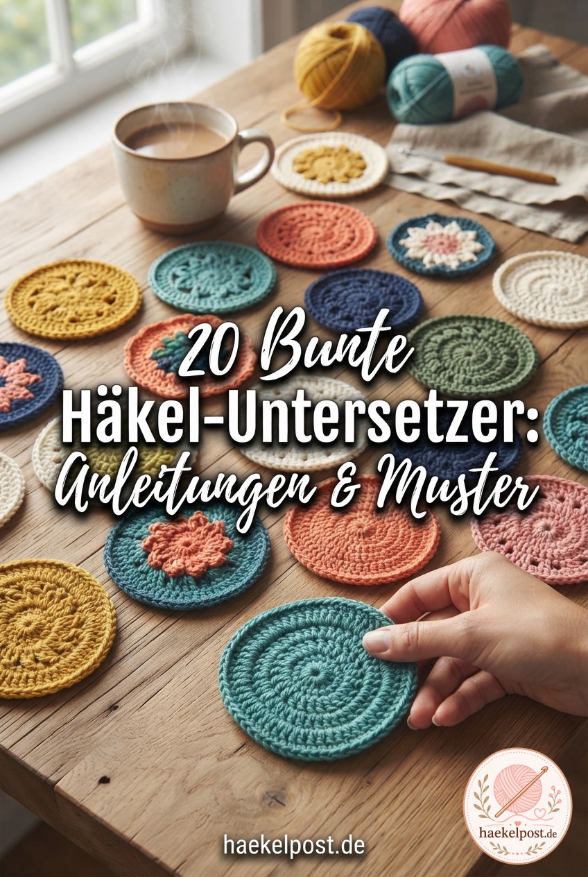 20 Bunte Häkel-Untersetzer: Anleitungen & Muster