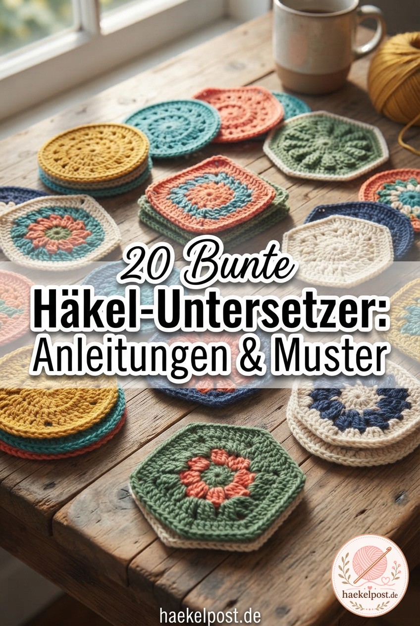 20 Bunte Häkel-Untersetzer: Anleitungen & Muster
