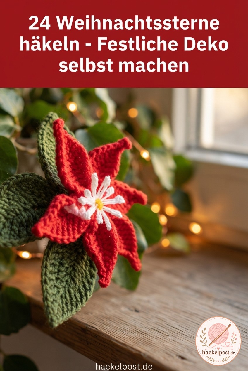 24 Weihnachtssterne häkeln - Festliche Deko selbst machen