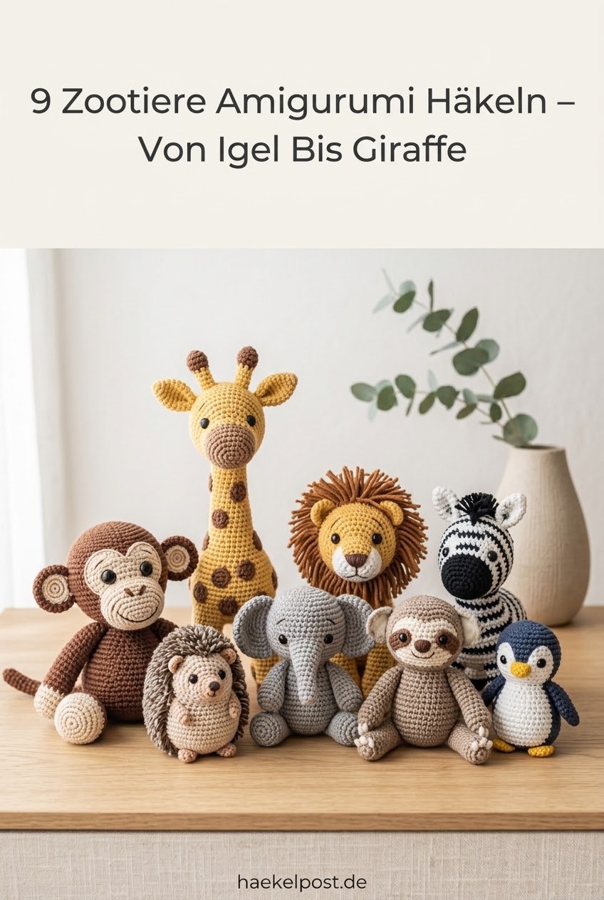 9 Zootiere Amigurumi Häkeln – Von Igel Bis Giraffe Für