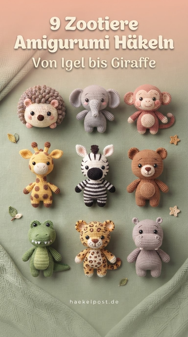 9 Zootiere Amigurumi Häkeln: Von Igel bis Giraffe