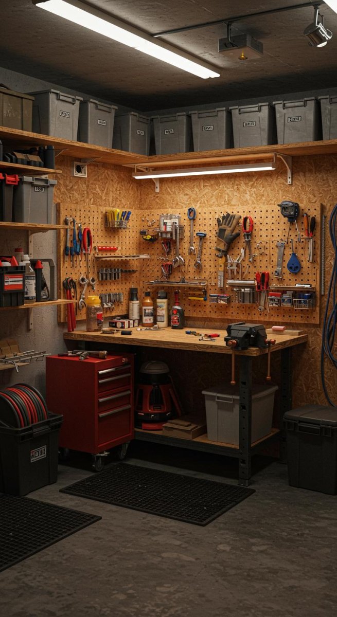 Garage Werkstatt Ideen für Ordnung und Planung