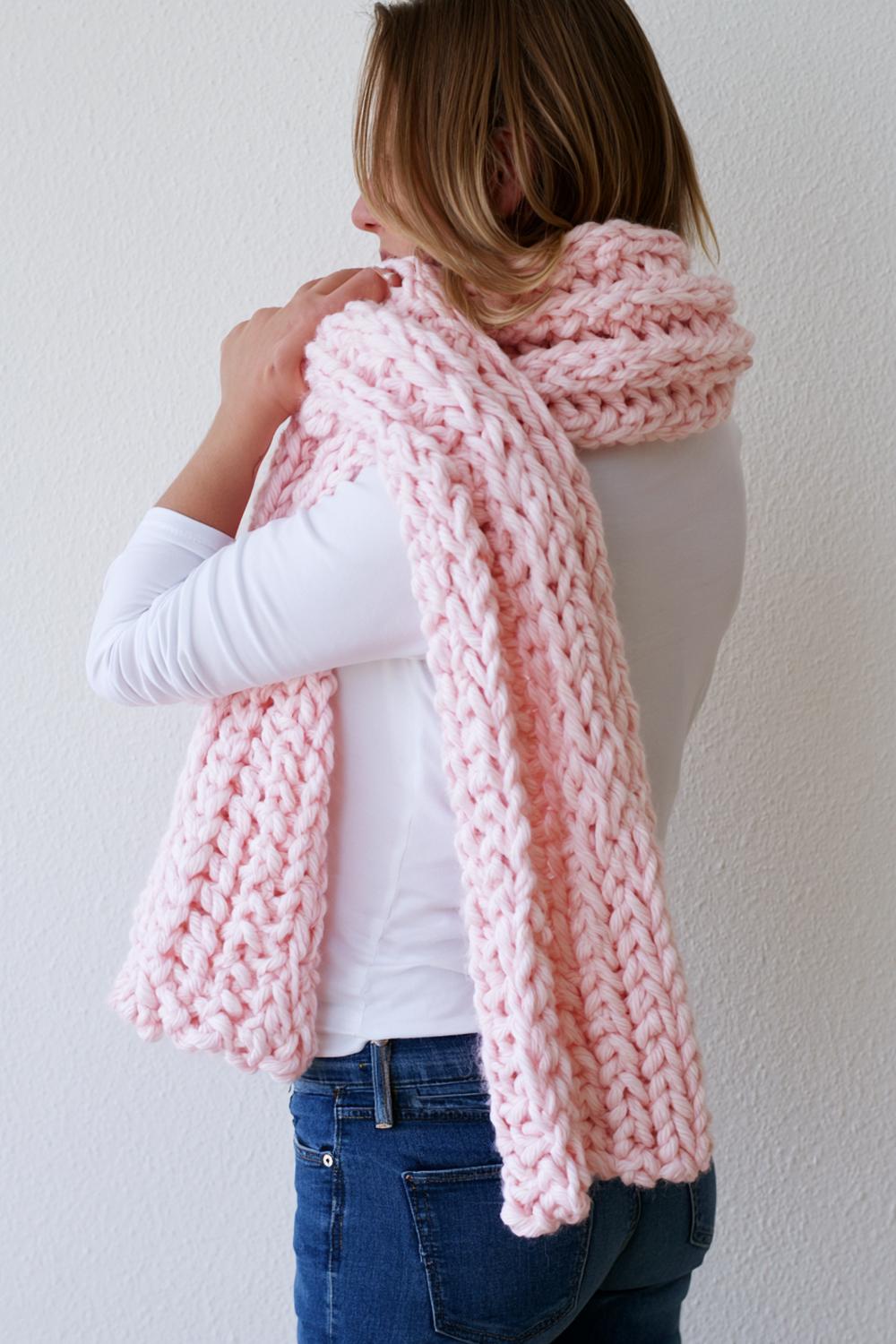 Kuscheliger Oversized-Schal in Rosa