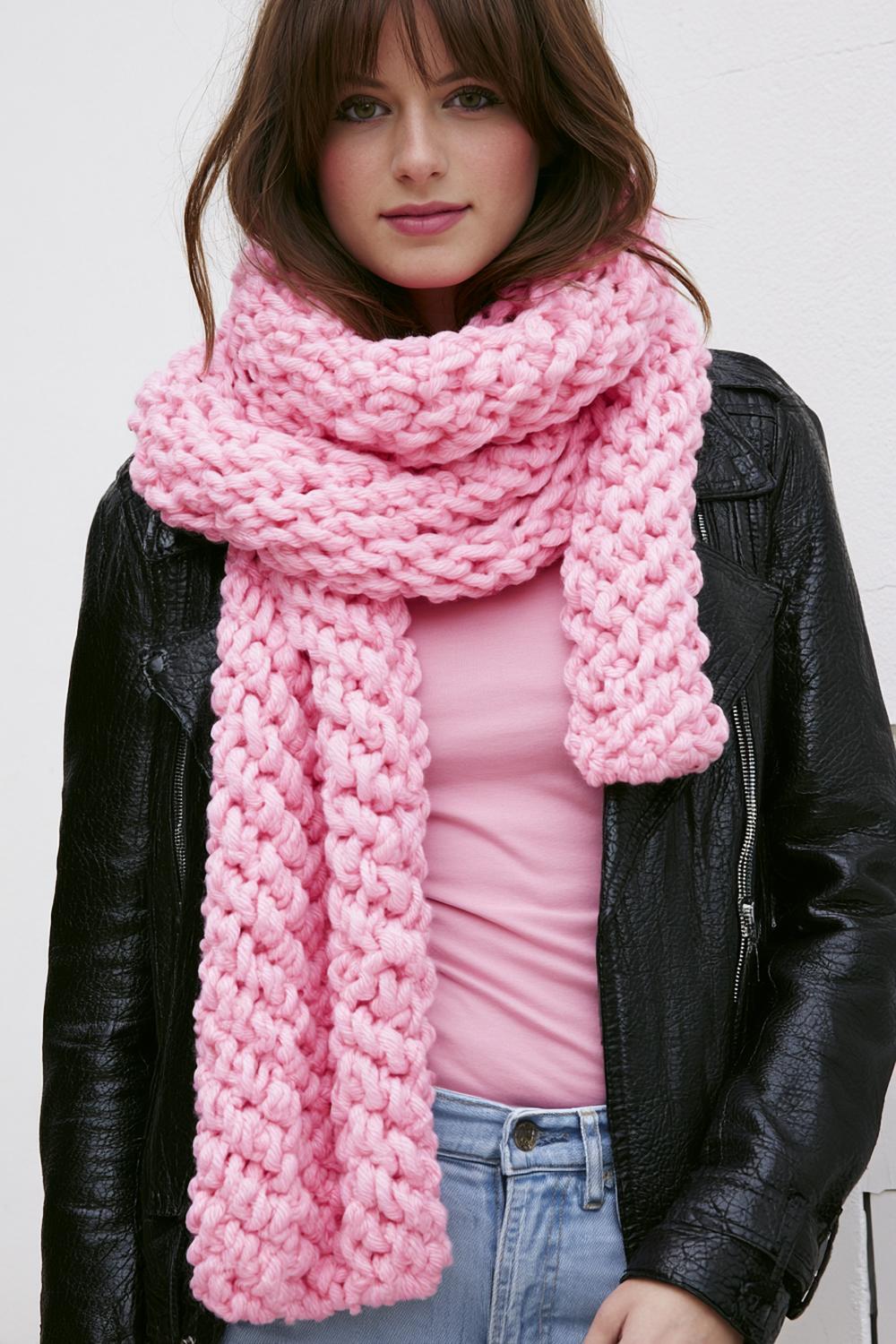 Rosa Chunky-Schal im Trend