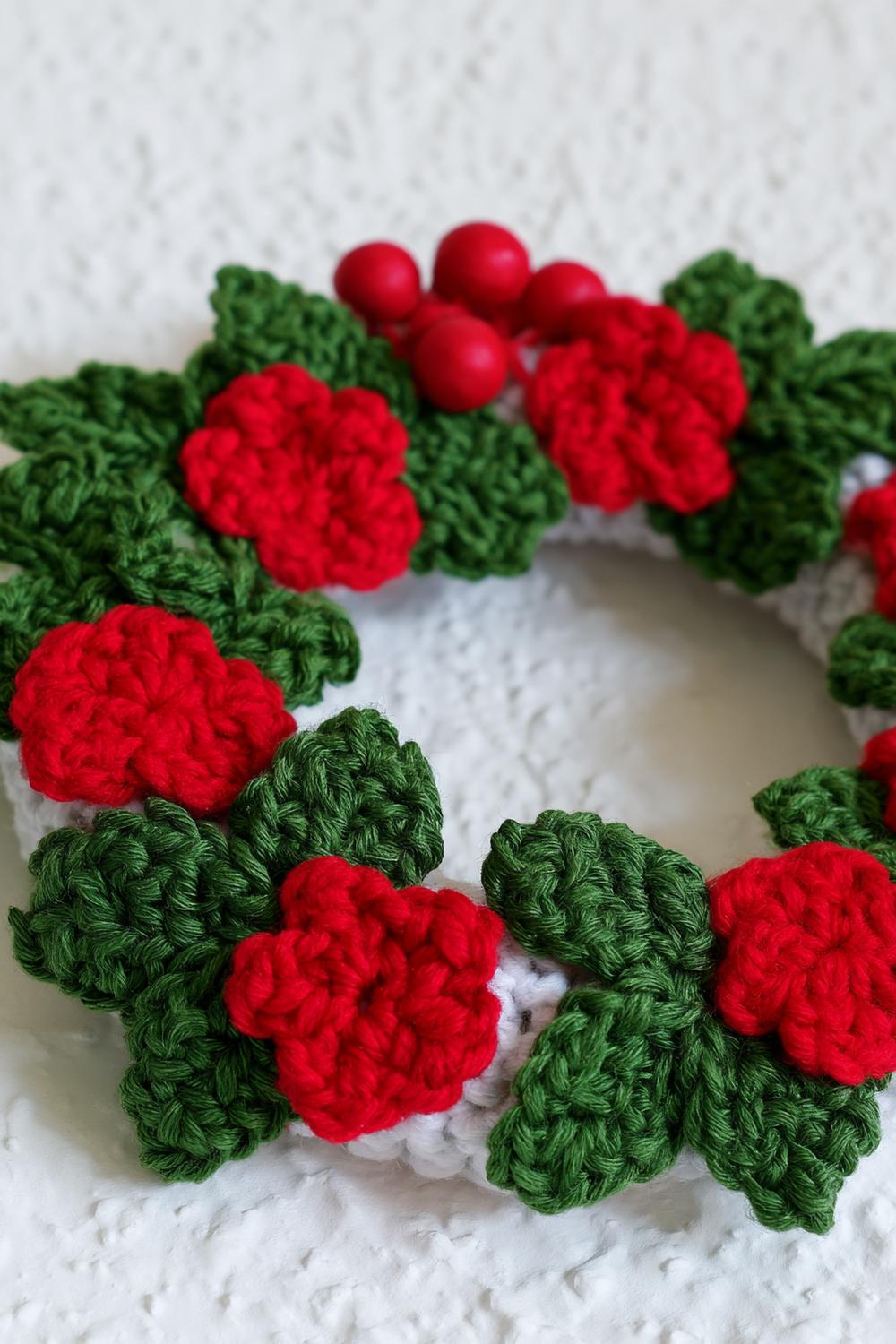 Rote Rosen im Kranzdesign