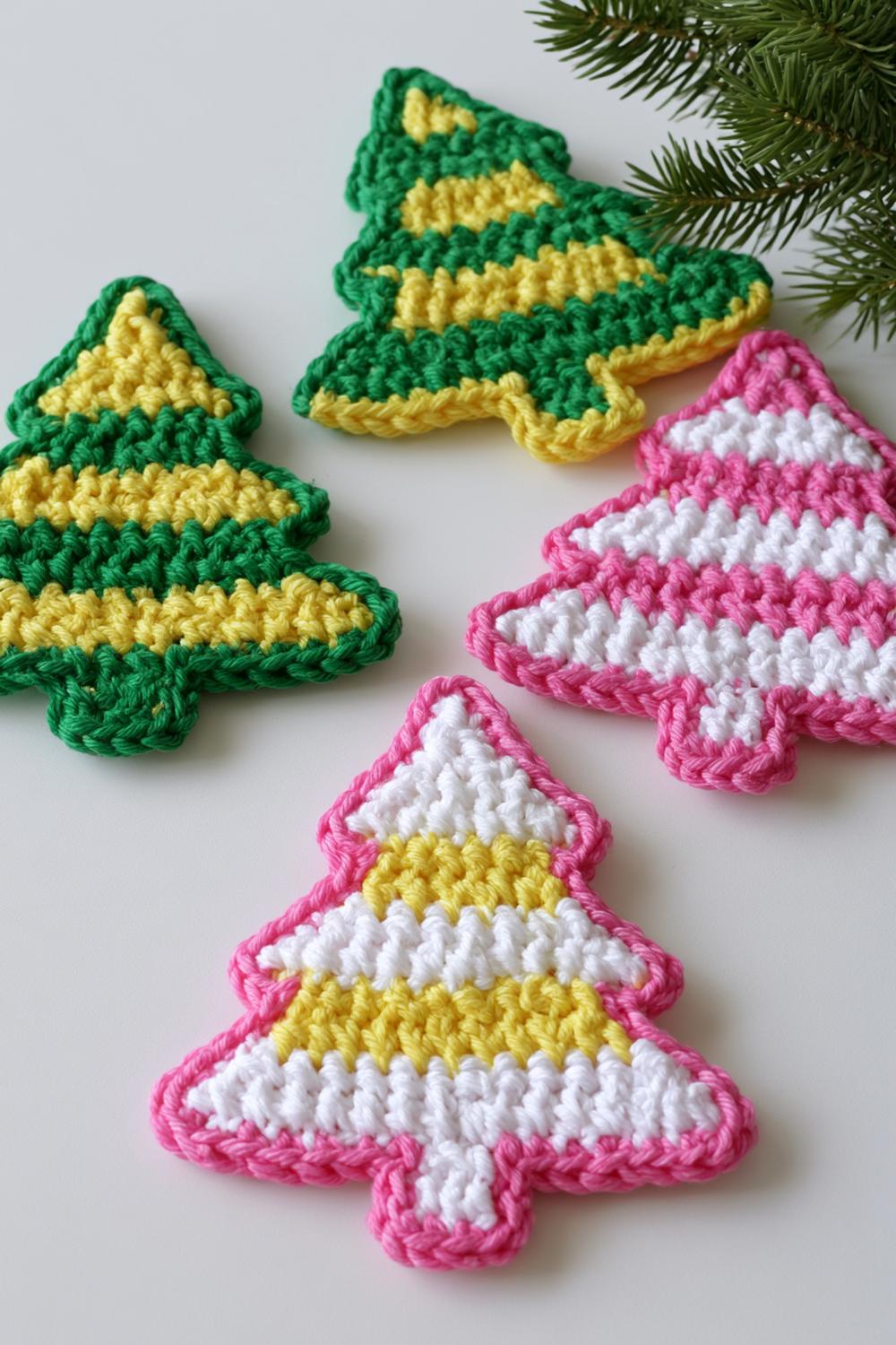 Tannenbaum-Topflappen in verschiedenen Farben
